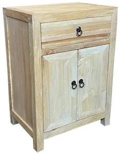 MF Solid Timber 1 Drawer 2 Doors Bedside Cabinet thumbnail 3