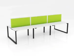 Ol Anvil Desk 6-User Double Sided Workspace with Splice Fabric Screen & Black Frame thumbnail 1