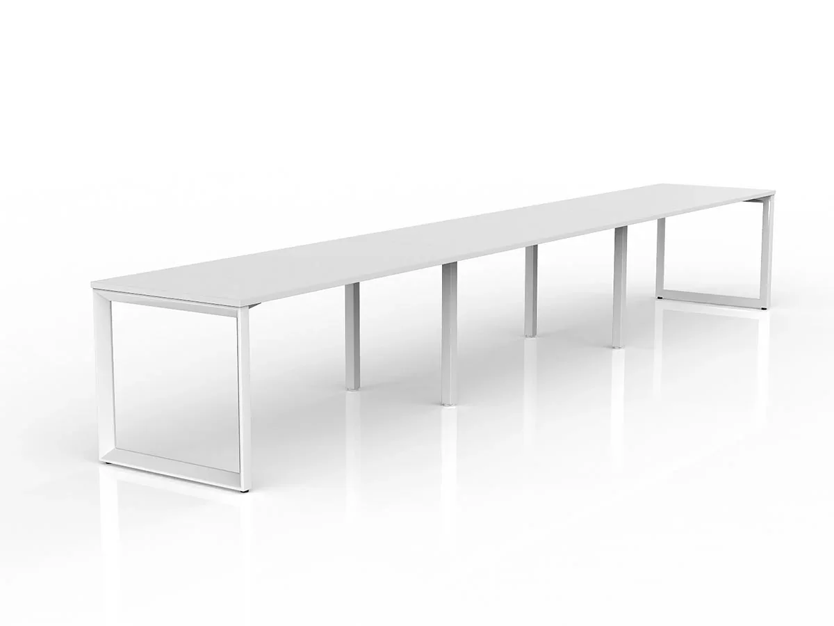 OL Anvil 3-User Workspace – White Top with White Frame
