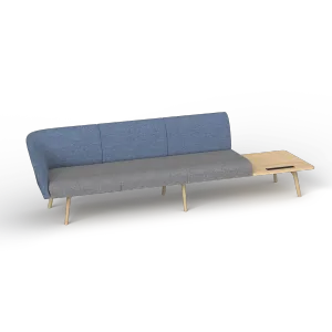OL Willow Fabric Upholstered Reception Area Sofa with Side Table thumbnail 1