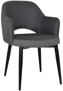 EZ Albury Black Metal Leg Upholstered Hospitality Dining Armchair thumbnail 12