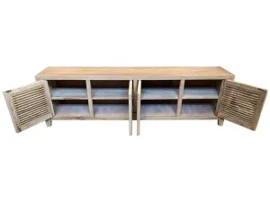 MF Recycled Elmwood Louvre Entertainment Unit with Internal Shelves thumbnail 7