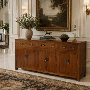 MF Oak Timber Buffet with Doors and Drawers thumbnail 3