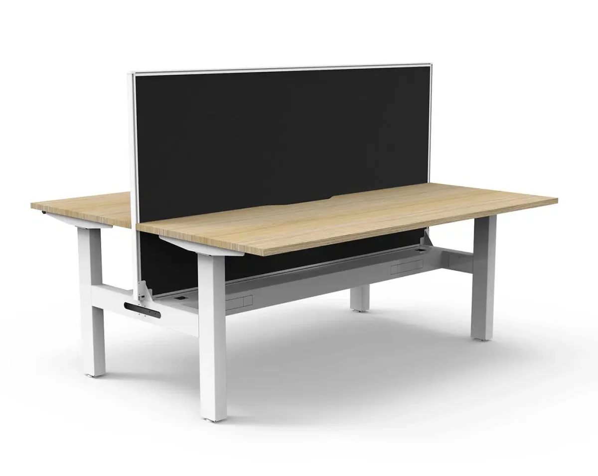 RL Boost Static 2-User Double Sided Workstation with SHUSH30 Screen