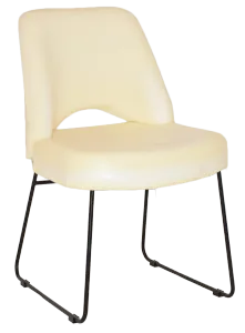 EZ Albury Black Metal Sled Base Upholstered Hospitality Dining Chair thumbnail 15