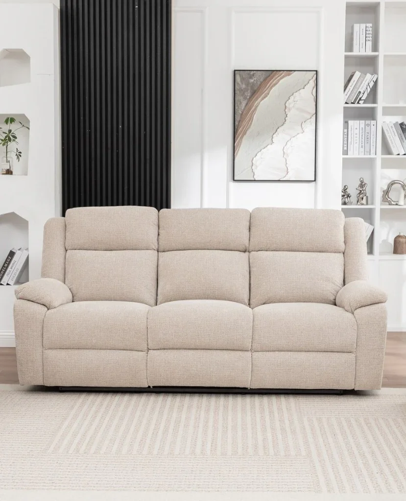 VI Dream 3 Seater Fabric Electric Recliner Lounge with Dropdown Table
