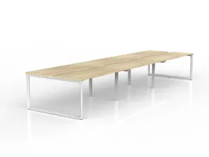 OL Anvil 6-User Double Sided Workspace – Oak Top with White Frame thumbnail 11