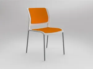 OL Game Fabric Upholstered Breakout Chair -4 Legs White Shell thumbnail 1