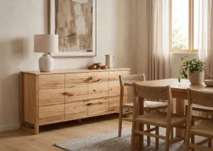 MD Bright Solid Timber 4 Door Buffet thumbnail 2