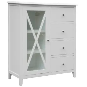 VI Hamilton Solid Timber 4 Drawer 1 Glass Door Tallboy thumbnail 2