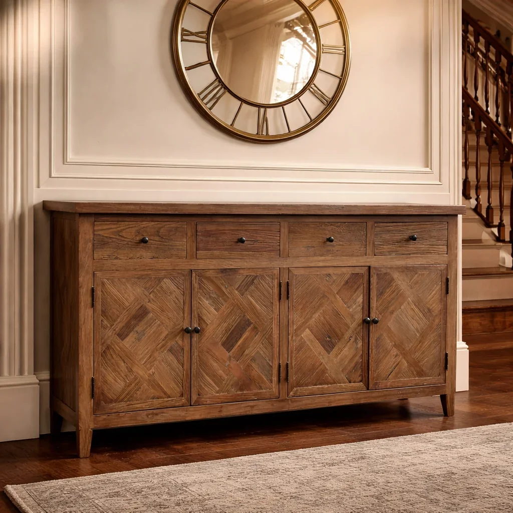 MF Morocco Recycled Elm Timber 4 Door 4 Drawer Buffet