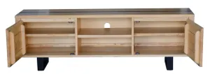 VI Dorian Solid Timber Metal Leg 2 Door 2 Niche Entertainment Unit thumbnail 2