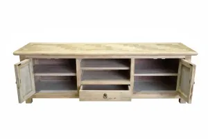 MF Brussels Recycled Elm Timber 2 Door 1 Drawer TV Unit thumbnail 8