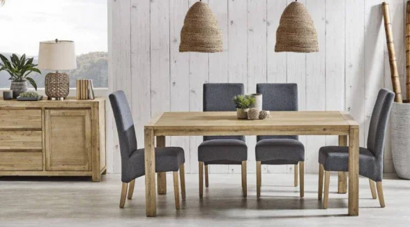 VI Messina Fabric Upholstered Timber Leg Dining Chair