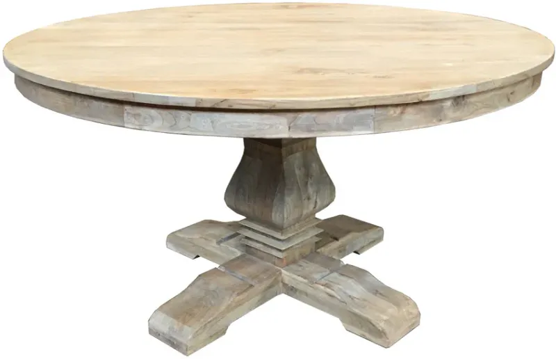MF Belgie Recycled Timber Pedestal Leg Round Dining Table