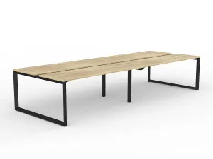 OL Anvil 4-User Double Sided Workspace – Oak Top with Black Frame thumbnail 5