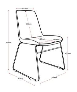 RL Tempo PU Leather Upholstered Sled Base Stackable Visitor Chair thumbnail 2