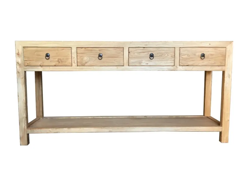 MF Chinese Antique Reproduction 4-Drawer Hall Table with Shelf