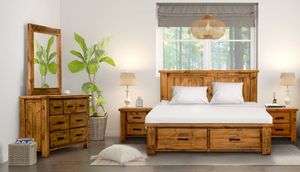 VI Outback Solid Timber 2 Drawer Bedside Table thumbnail 3