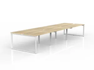 OL Anvil 6-User Double Sided Workspace – Oak Top with White Frame thumbnail 7