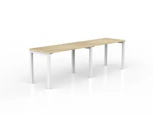 OL Axis 2-User Single Sided Desk – Oak Top White Frame thumbnail 5