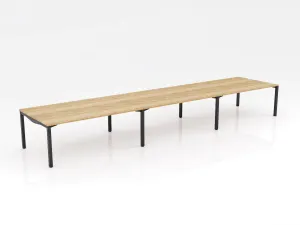 OL Axis Stretch 6 Person Double Sided Desk – Oak Top Black Frame thumbnail 3