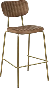FL Tiramisu Premium Vinyl Upholstered Brass Frame Barstool thumbnail 3