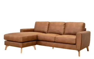 EL Gordon Tan and Steel 3 Seater Chaise Sofa thumbnail 5