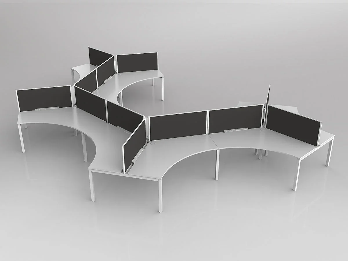 OL Axis 12 User 120° Workstation with Screen - Breathe Fabric