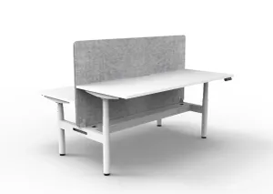 RL Halo+ Height Adjustable Back to Back 2 User Workstation with Grey Eco Panel Screen thumbnail 8