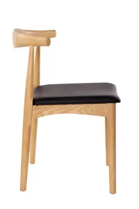 VI Leif Elbow PU Leather Seat Timber Leg Dining Chair thumbnail 4