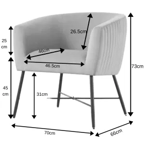 BT Crewe Velvet Upholstered Metal Leg Accent Chair thumbnail 6