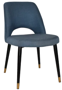 EZ Albury Black Stainless Steel Brass Top Leg Upholstered Hospitality Dining Chair thumbnail 10
