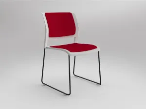 OL Game Fabric Upholstered Breakout Stacking Chair -White Shell thumbnail 17