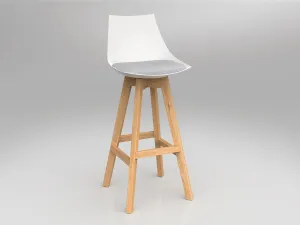 OL Luna Oak Timber Leg White Shell Barstool thumbnail 12