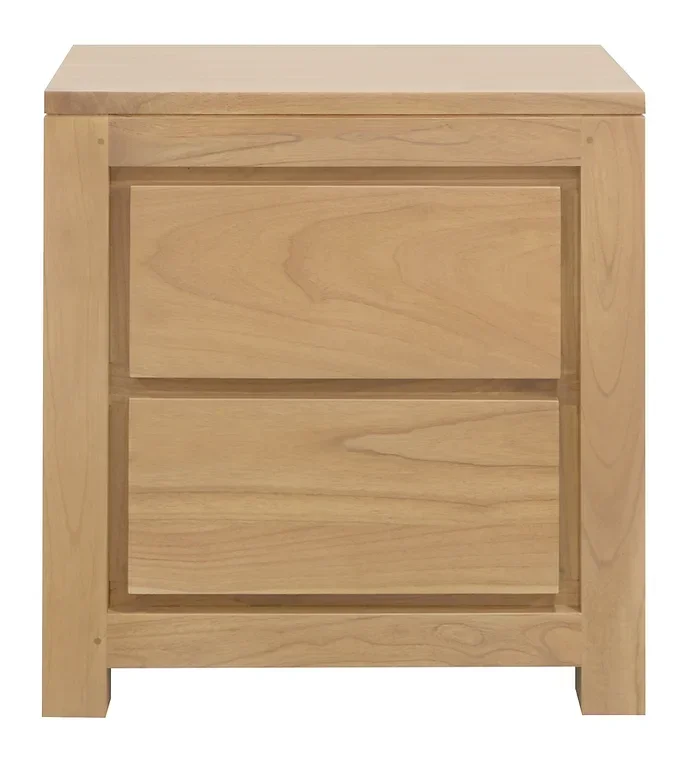 CT Amsterdam Solid White Cedar Timber 2 Drawer Bedside Table