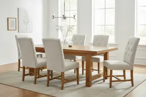 MF Diego Fabric Upholstered Timber Leg Dining Chair thumbnail 3