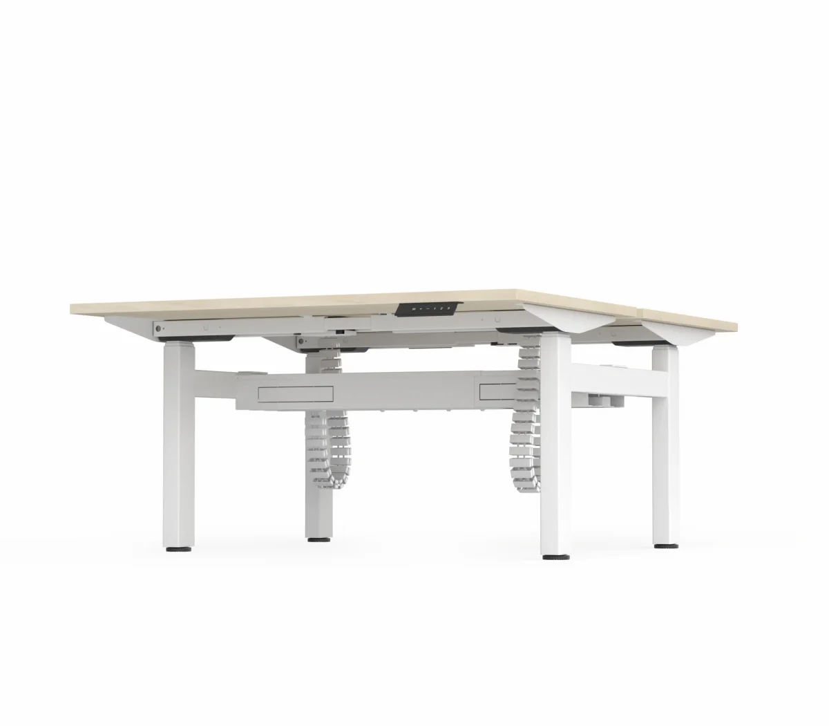 OL Klass Electric Height Adjustable Share Desk - New Oak Matte Top White Fame
