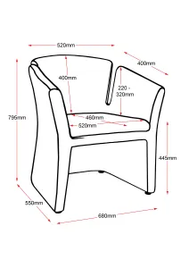 RL Clover Fabric Upholstered Breakout Area Tub Chair thumbnail 5