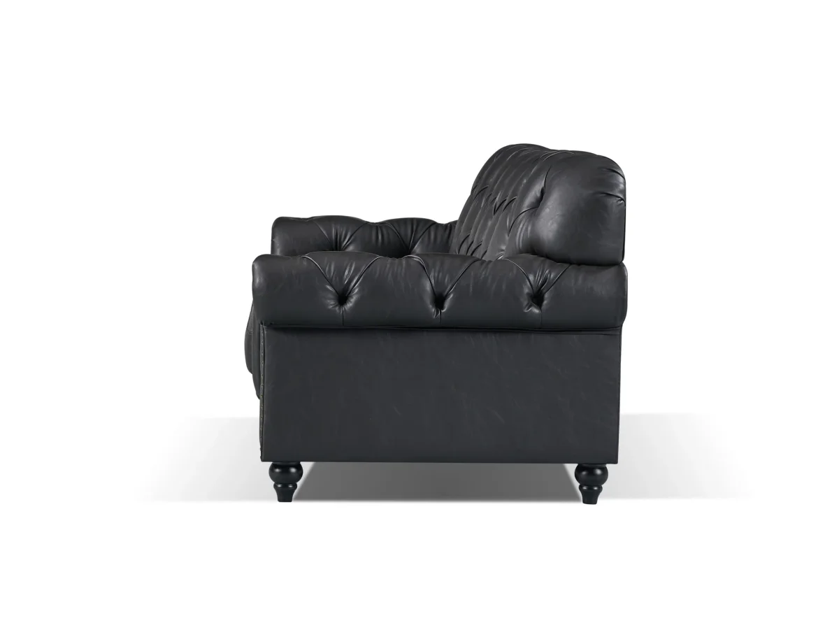 BT Barclay Chesterfield PU Leather Upholstered 2 Seater Sofa