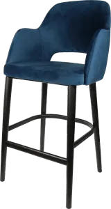 FL Sorbet Velvet Upholstered Timber Legs Hospitality Barstool thumbnail 8