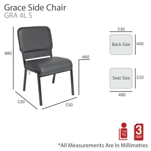 MA Grace Fabric or PU Leather Upholstered Linkable 4 Leg Side Chair thumbnail 2