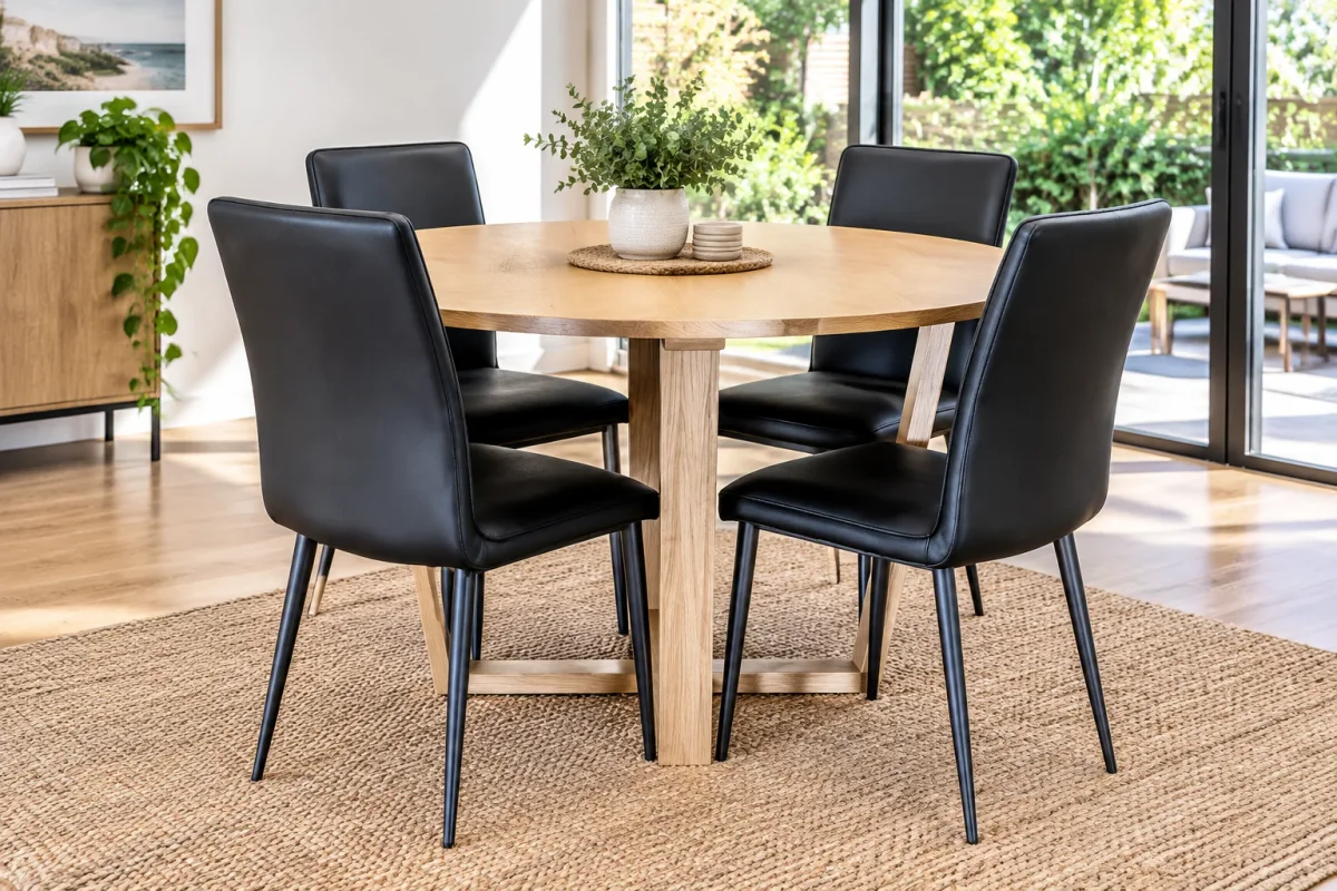 MD Moni Solid Timber Round Dining Table