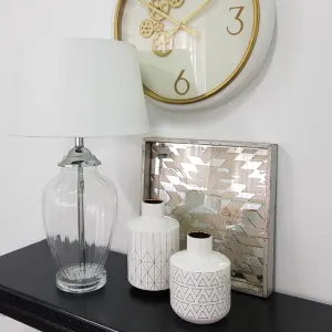 DA Addison Glass Base White Shade Table Lamp thumbnail 4