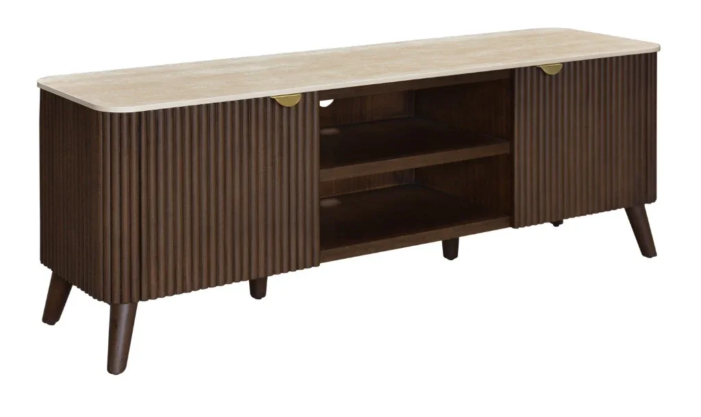 VI Cotswold Stone Top Solid Timber 2 Drawer and 2 Niches TV Unit