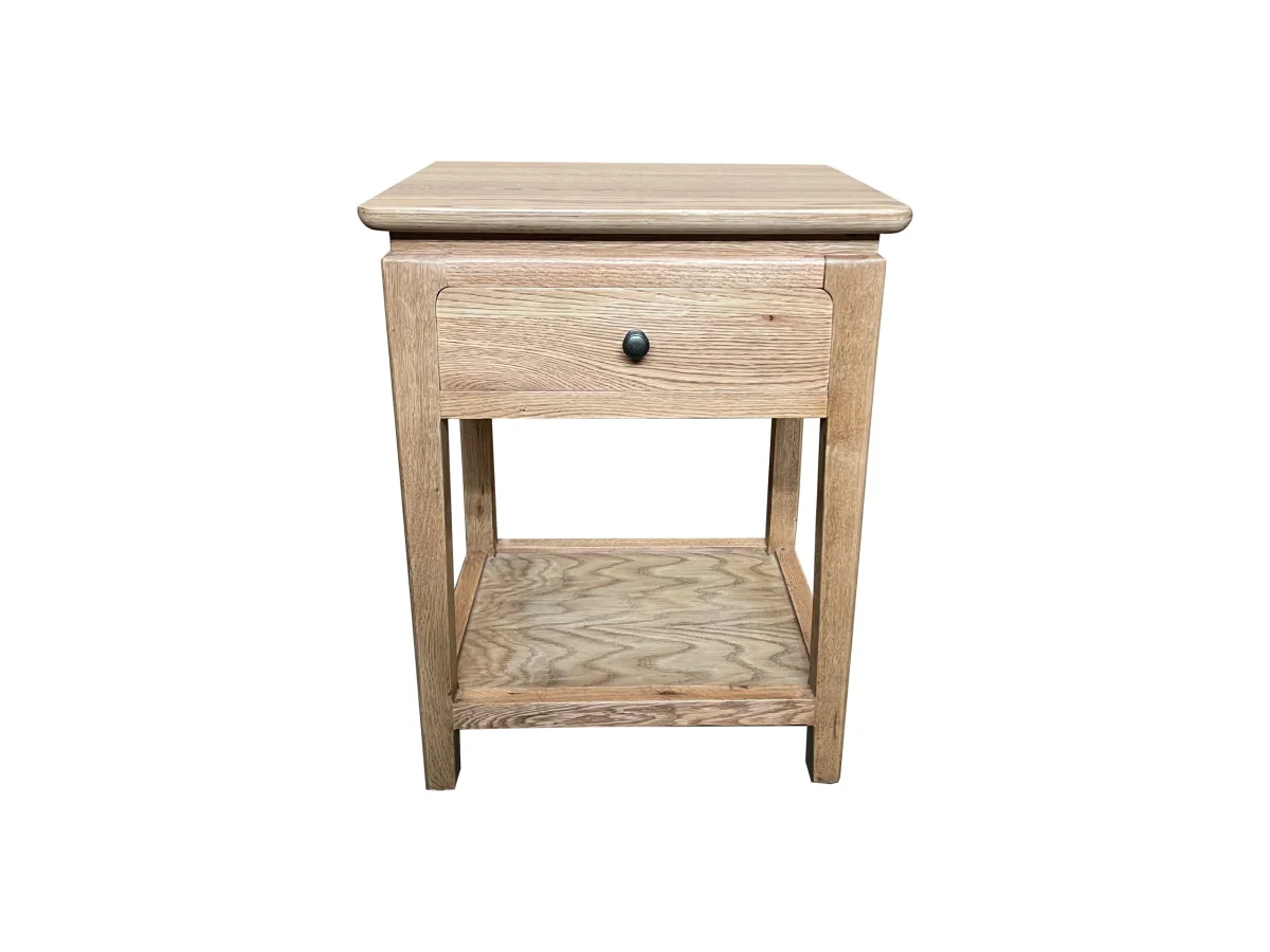 MF Crown Solid Timber 1 Drawer 1 Shelf Bedside Table