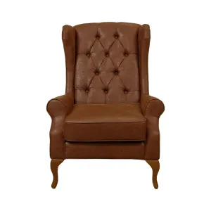 VI Winston Fabric Upholstered Timber Leg Wing Chair thumbnail 1