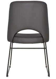 EZ Albury Black Metal Sled Base Upholstered Hospitality Dining Chair thumbnail 14