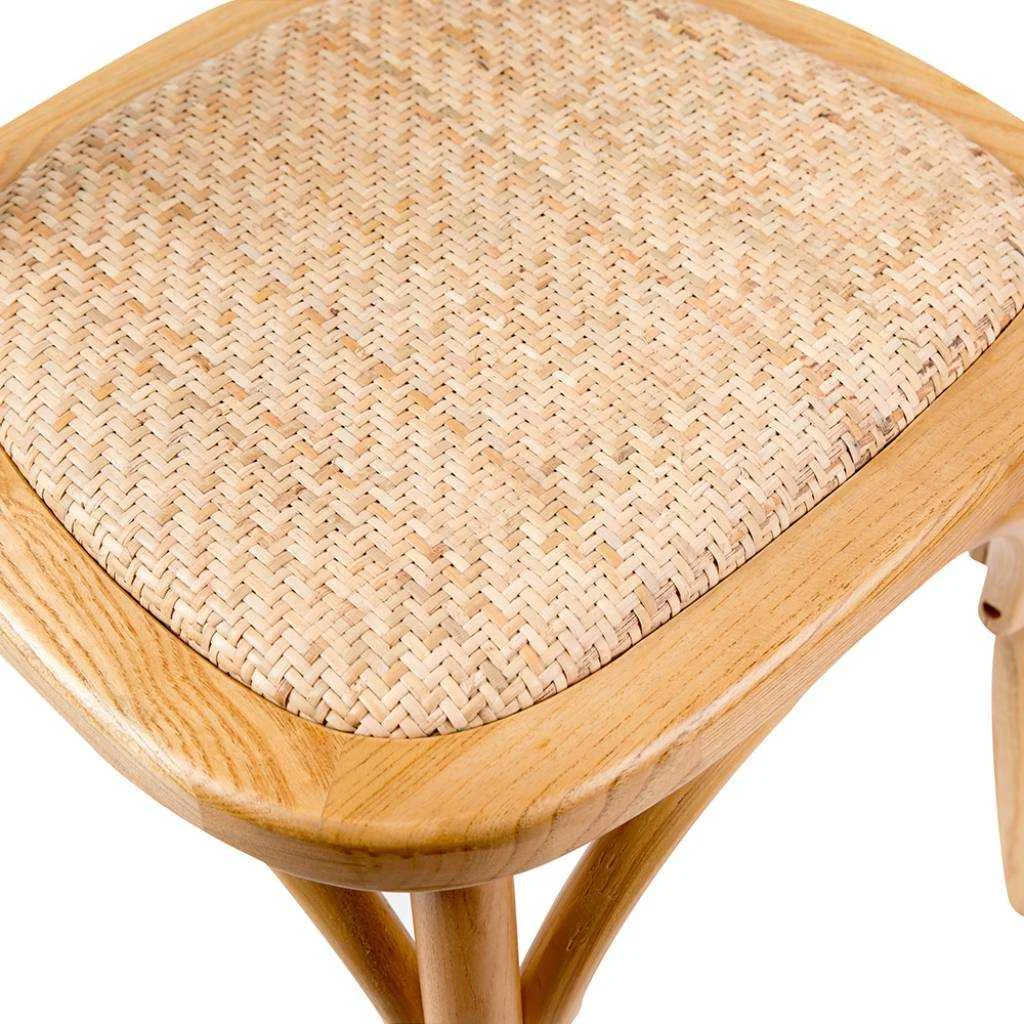 VI Cafe Timber Framed Ratan Seat Dining Chair