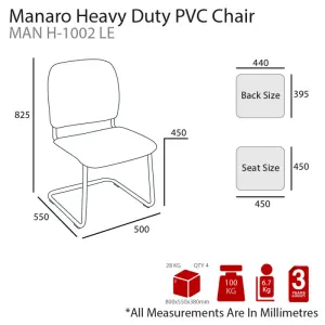 MA Manaro Chrome Sled Base PVC Visitor Chair thumbnail 2